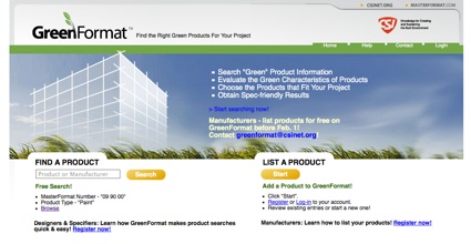 Construction Specifications Institute Green Format