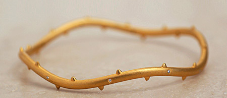Little Rose Diamond Vine Bangle in Gold Eco Gold Bracelet