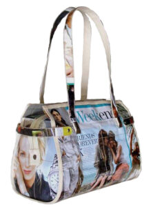 recycled magazine duffel bag recycled magazine duffel bag