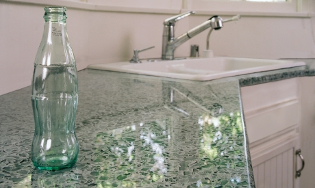Recycled Glass Counter Top Surface, Do It Yourself Recycled Glass Countertops