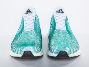 shoes knitted from ocean plastic